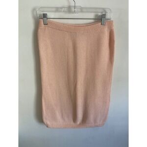 Rene Derhy Paris The Cotton Collection Peach Pink Knit Mini Skirt Womens Medium